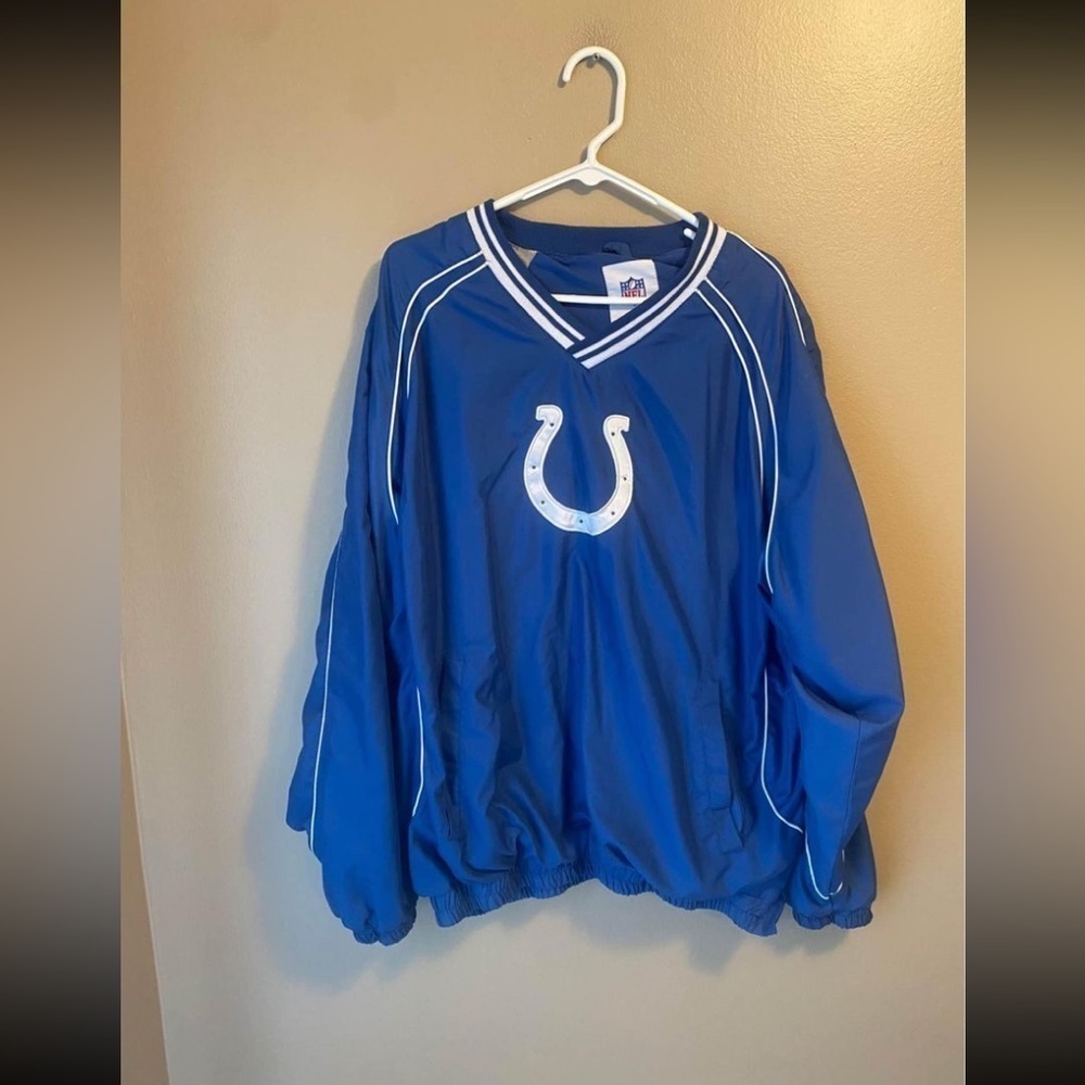 Vintage NFL Indianapolis Colts Embroidered Lined Blue White Pullover